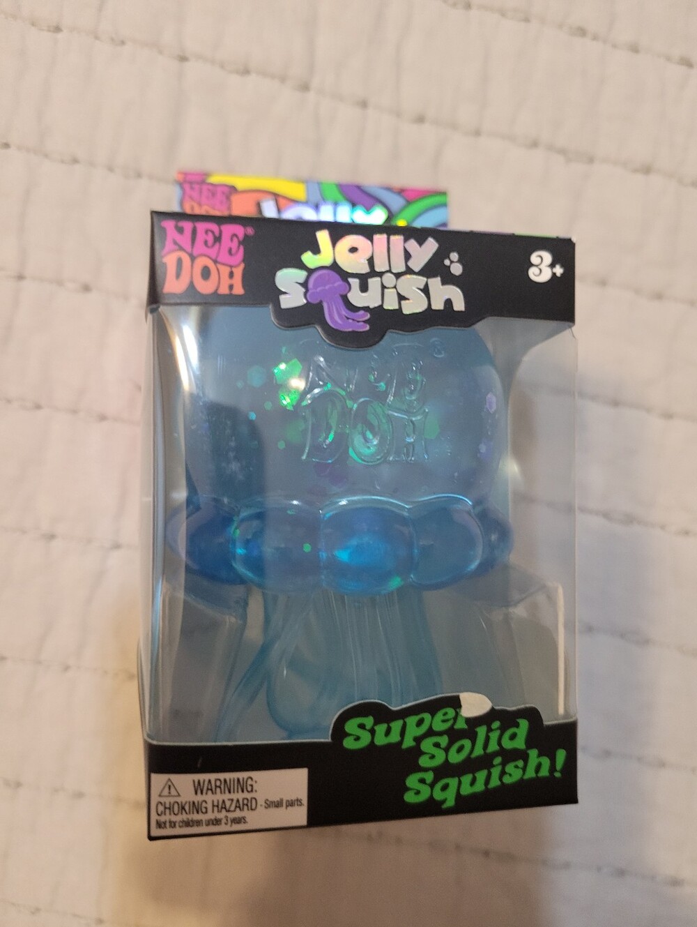 Needoh JellySquish Jellyfish Blue Super Solid Squish AUTHENTIC Schylling
